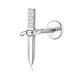 limerencia Piercing de titanio puro F136 hipoalergénico, parte trasera plana, rosca interna, 18 g, para cartílago, tragus, hélice, caracola, nariz, labio, Titanio