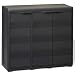 MOONAIRY Armario de jardín con 2 Estante, Armario Exterior Jardin, Armario Exterior Bajo, Muebles De Jardin para Terrazas, Mueble Exterior,s Negro