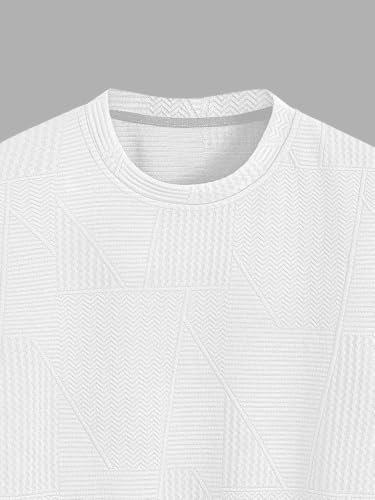 Image of GRECIILOOKS T Shirt for Men Poly Cotton | Textured Oversized Fit Man t-Shirt | Round Neck Half Sleeve Men t-Shirt's (Available in Plus Size)