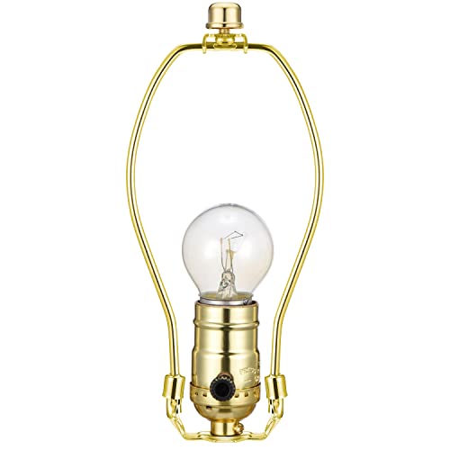 Canomo 2 Sets Table Lamp Kit Repair Or Diy Lamp Kit With 8 Inch Harp, 2 Pieces 12" Lamp Pipe, 3-Way Socket And All Parts Needed And Instructions For Diy Lamp Design Or Repair, Brass #TOP3