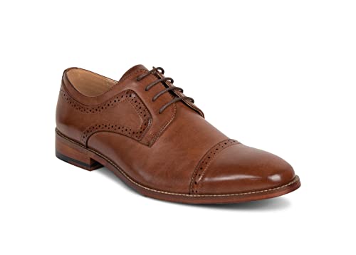Image of Kenneth Cole Men's Cheer Oxford, Cognac, 8.5