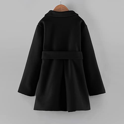 Girls Dress Coat Toddler Kids Winter Warm Jacket Long Sleeve Button Trench Coat Pocket Peacoat Outerwear4