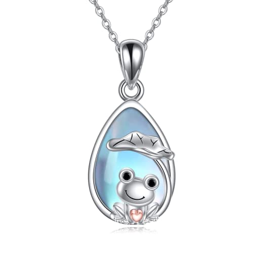 Collier bohémien avec pendentif grenouille pour femmes, incrustation d'opale d'imitation bleue, bijoux de fête de mariage, cadeaux de noël pour elle