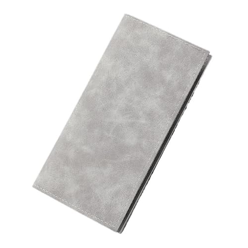 Wallet Long Multi-Card Slots Casual Wallet Card Holder Solid Color Retro Wallet(LightGray)