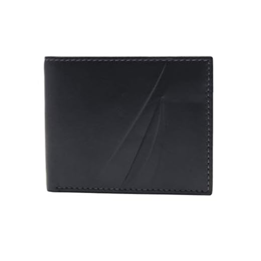 Nautica Carteira masculina de couro legítimo com proteção de dados RFID, Preto, tamanho �nico