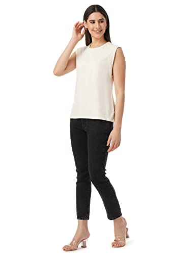 Image of FYLTR Women's Sleeveless Stretch Cotton Top with Smocked Shoulder