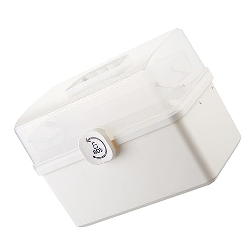 NOLITOY 1個 ボックス 箱 大容量 ケース 旅行用の セット 化粧品オーガナイザーケース 品保管庫 多機能医療キット 家庭 ピルケース 応急処置の場合 pp 白い