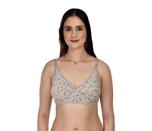 Image of Full Coverage Non Padded Wire Free Daily Use Regular Printed Bra for Women and Girls in Multicolor