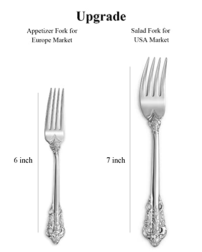 KEAWELL-Luxury-20-Pieces-1810-Stainless-Steel-Flatware-set-Service-for-4-silver-plated-with-gold-accents-Fine-Silverware-set-and-Dishwasher-Safe-Silver KEAWELL Luxury 20 Pieces 1810 Stainless Steel Flatware set Service for 4 silver plated with gold accents Fine Silverware set and Dishwasher Safe Silver