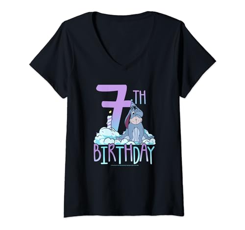 T-shirt Winnie l'Ourson Bourriquet 7 ans col en V pour fille et enfant