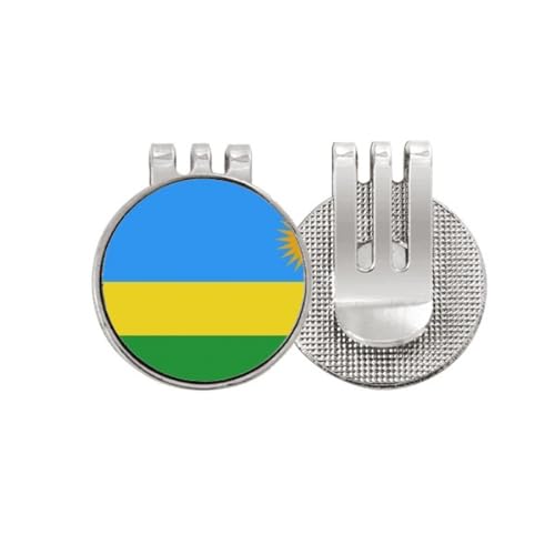 Marqueur de balle de golf drapeau Rwanda, idée cadeau idéale avec clip de casquette