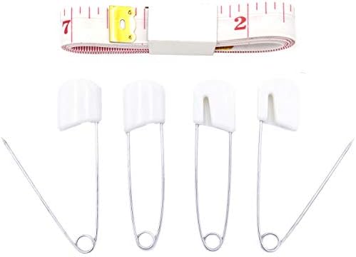 Diaper Pins, White Color Nappy Safety Pins Hold Clip Locking Cloth, Pack of 50