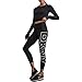 DKNY Women's Performance Legging,Black/White,X-Large