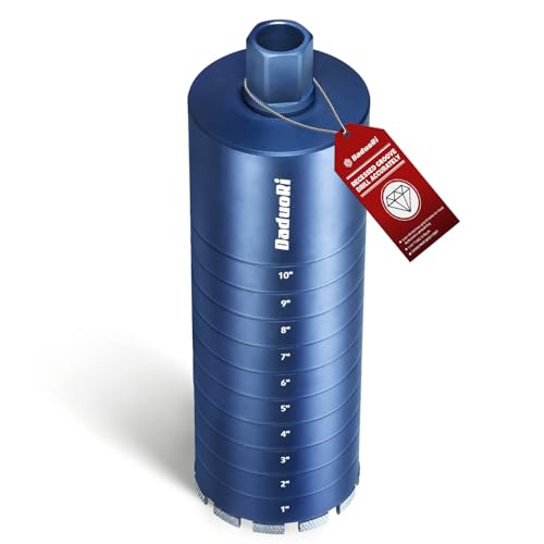Image of 5 inch Core Drill Bit with Etched Depth Scale - Industrial for Reinforced Concrete, Brick Block, Masonry,1-1 /4 inch-7 UNC,14 inch Drilling Depth, Precision-Welded & Aggressive Sharp 12mm Segments, Wet