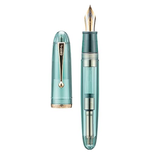 Jinhao 9016 - Penna stilografica a punta fine, serie Dadao, in acrilico trasparente, con pennino per battito cardiaco e convertitore grande per scrittura