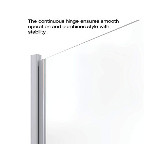 Basco Infn00A2872Xpbn Infinity Swing Shower Door, Brushed Nickel, 27.0625-28 In. Wide X 72 In. High, Aquaglidexp Clear Glass #TOP3