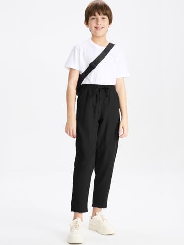 DEVOROPA Youth Boys Quick Dry Casual Pants Kids Lightweight Summer Beach Hiking Active Athletic Pants Pockets4