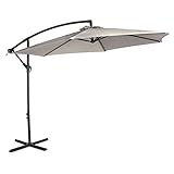 El diámetro del parasol es de 300 cm y la altura de 2.45 metros