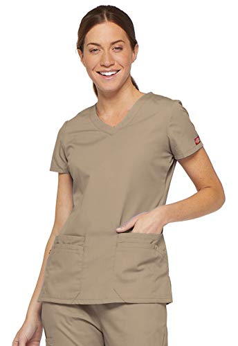 Dickies Scrubs Top for Women, V-Neck Womens Scrub Tops, Contemporary Fit with 4 Pockets - 85906