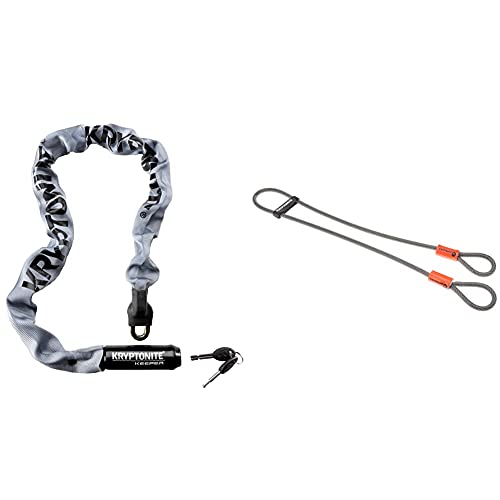 Kryptonite Keeper 785 Sicherheitsschloss mit Kette, Grau & Schlaufenkabel Krypto Flex 76 cm, ⌀5mm