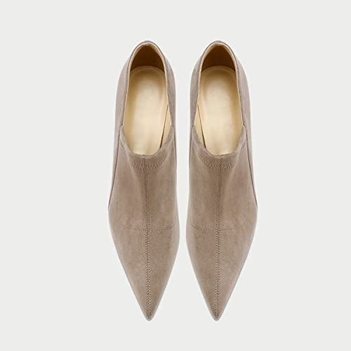 Saekcted Women Stiletto High Heel Close Pointed Toe Slip-on Pumps Office Party Cute Classic Shoes 3.3 Inches Heels4