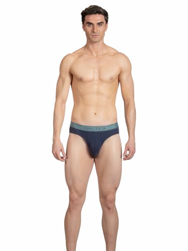 Image of Nautica Men's Cotton Blend Classic Solid Briefs