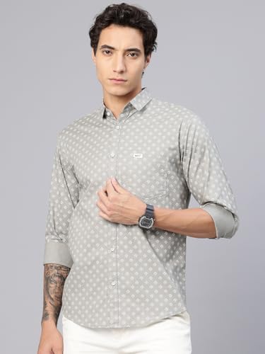 Image of Majestic Man Custom Abstract Printed Pure Cotton Slim Fit Casual Shirt