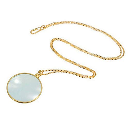 Preisvergleich Produktbild aixu Dekorative Monokel-Halskette mit 6X Lupen-Lupen-Halskette Gold