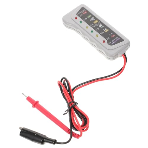 Beatifufu 1pc Battery Tester Automotive Tool for Systems Car Battery Analyzer with Led Indication for Cars and Motorcycles and Practical Design Light Grey