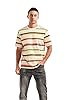 KLIEGOU Men's Fashion Loose Fit Crewneck Stripe T-Shirt, 63hy Beige, XXL #1