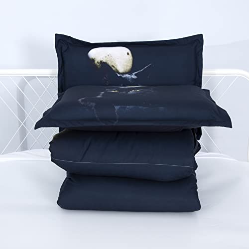 Aitazz Black Cat Comforter Set,3D Cartoon Cat Comforter Twin,Animals Print Bedding Set For Kids Girls Boys Cat Quilt Set With 1 Comforter And 2 Pillow Cases Bedroom Decor #TOP4