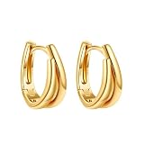 SDFWGG Pendientes para Mujer Pendientes de Aro Mini Resistentes al Agua e Hipoalergénicos Minimalistas Joyería Diaria para Fiesta Boda Oficina (Oro)