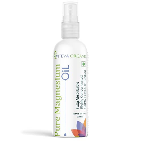 Viteva Organic Magnesium Oil Spray - 200ml 100% Pure Zechstein Source Natural Topical magnesium spray | Magnesium Oil for feet, Sleep Support, Pain Relief & Muscle Recovery
