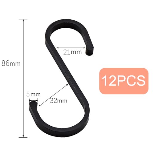 Eupneicu S Haken [12 Stück], S-Hook Durchmesser Bis 32mm, S-Haken Aluminium, Für Ideal Küche, Schrank, Garage Und Garten, Sparen Sie Viel Platz