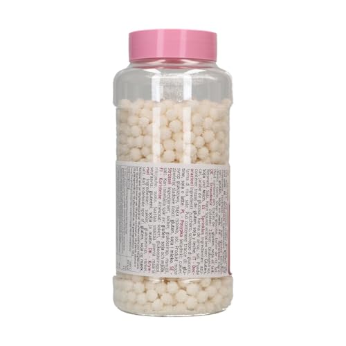 FunCakes Mimosa White: Zuckerstreusel zum Dekorieren von Kuchen, Cupcakes & Torten, Zuckerdekor für Geburtstag, Babyparty und Gender Reveal - 500 g