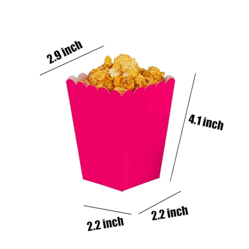 Image of We Moment Hot Pink Popcorn Boxes Mini Paper Popcorn Box Cardboard Popcorn Container for Birthday Party, Graduation, Wedding, Carnival, Movie Night, Pack of 36