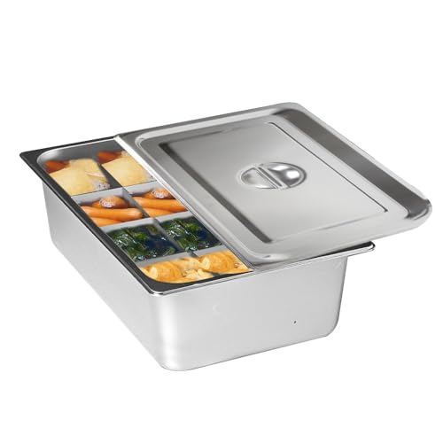 おでん鍋 仕切り付き 蓋付き IH対応 ステンレス 防錆 錆びにくい 多機能 調理器具 大容量 耐久性 変形しにくい 卓上多目的鍋取り外し可能な仕切り板 スープ調理鍋 長方形皿 フライパン 煮鍋 中華火鍋 関東煮専用鍋 スパイシー鍋 家庭用/業務用 [並行