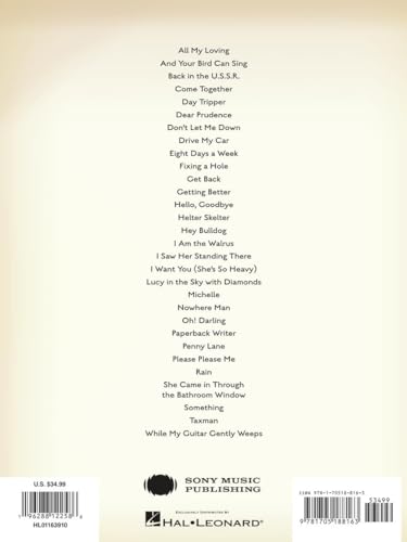 The Beatles - Bass Tab Anthology: 30 Must-Know Hits in Standard Notation and Tab with Lyrics (Bass Recorded Versions)