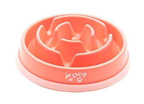 2Pet Slow Feed Dog Bowl Slowly Bowly Fun Interactive Dog Dish For Fast Eaters. Prevent Bloating. Fun To Use Dog Bowl. Cat Feeder Friendly. [Skid Protection Upgraded] #TOP2
