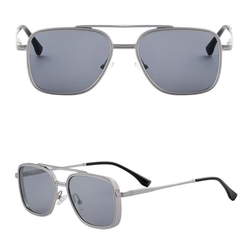 Classic Punk Sunglasses for Women Men Luxury Steampunk Metal Double Beam Uv400 Driving