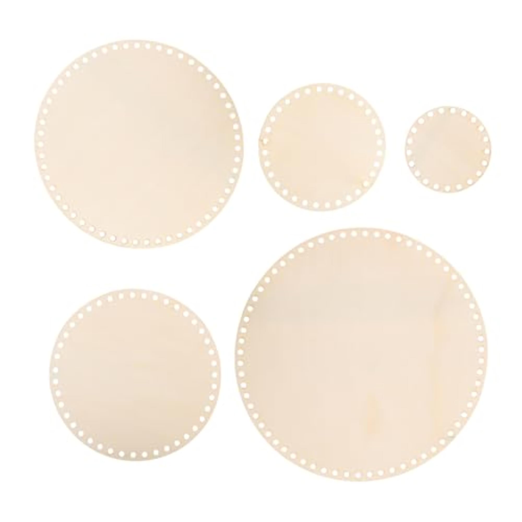 5pcs Round Wooden Basket Base Set for DIY