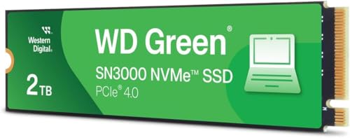 Image of WD Green SN3000 2TB NVMe SSD, M.2 2280 PCIe Gen4 x4, M-Key (OEM New) | Up to 5000MB /s, Fast Boot, Reliable High Performance, Internal Solid State Drive for Laptop, Desktop, Gaming PC, WDS200T461E