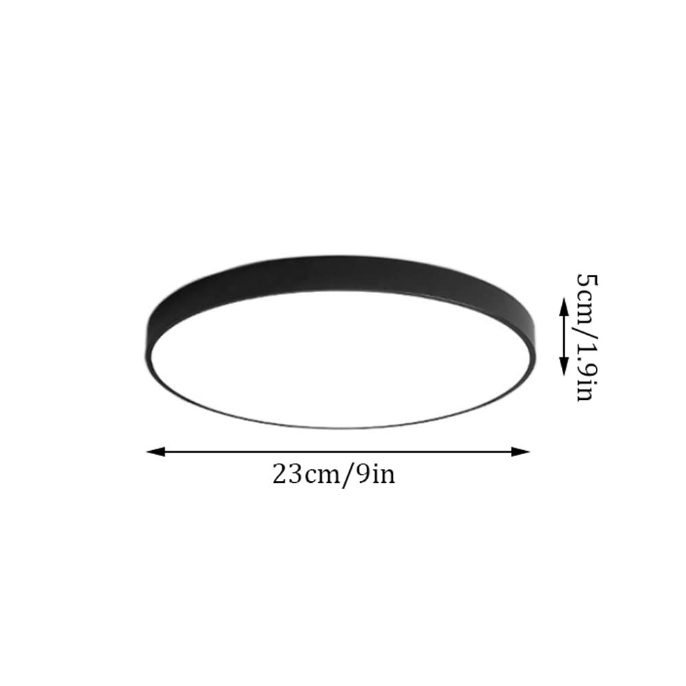 ISCBAFYX sufitowa LED do montażu podtynkowego, ultracienka żelazna płaska okrągła sufitowa, sufitowa o białym świetle 6000 K, akrylowy klosz lampy, blisko sufitowych opraw oświetleniowych
