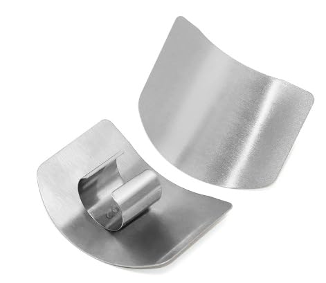 JDYYICZ 2 peças de protetor de dedo para cortar, ferramenta de cozinha, protetor de dedo de aço inox
