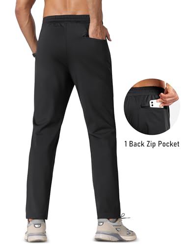 MAGCOMSEN Men's Fleece Lined Winter Warm Pants Water Resistant Workout Athletic Casual Sweatpants with 3 Zipper Pockets2