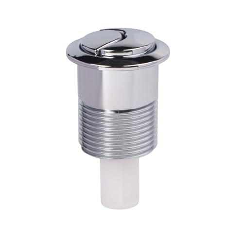 WheatThrive Botón de cisterna de inodoro, válvula de descarga doble, para patrón Siamp 45, botón pulsador con acabado cromado, pieza de repuesto de 85 x 48 mm