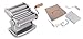 Imperia IPasta Classic Pasta Maker- 100% Made in Italy- Pasta Machine with Durable Steel Construction- Cutter Attachment Accessory for Lasagna, Fettucine & More- Manual Roller w Wooden Handle (Silver)