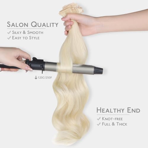 Image of WENNALIFE Invisi Edge & Classic Tape in Hair Extensions Human Hair | 16 Inch 50g 20pcs (Invisi Edge & Classic) Platinum Blonde Invisi Remy Hair Natural Seamless Injected Tape Ins