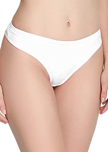 Image of pavvoin Women's Plain Cotton Blend Thong mid Rise Panty