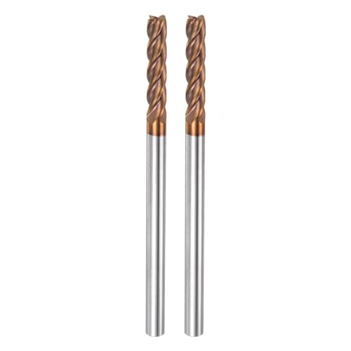 Image of HARFINGTON 2pcs Carbide Square End Mills 6mm (15 /64 inch) Dia 6mm (15 /64 inch) Shank 100mm (4 inch) Extra Long HRC55 TiSiN Coated Micro-Grain Tungsten Carbide 4 Flutes Milling Bit Cutter